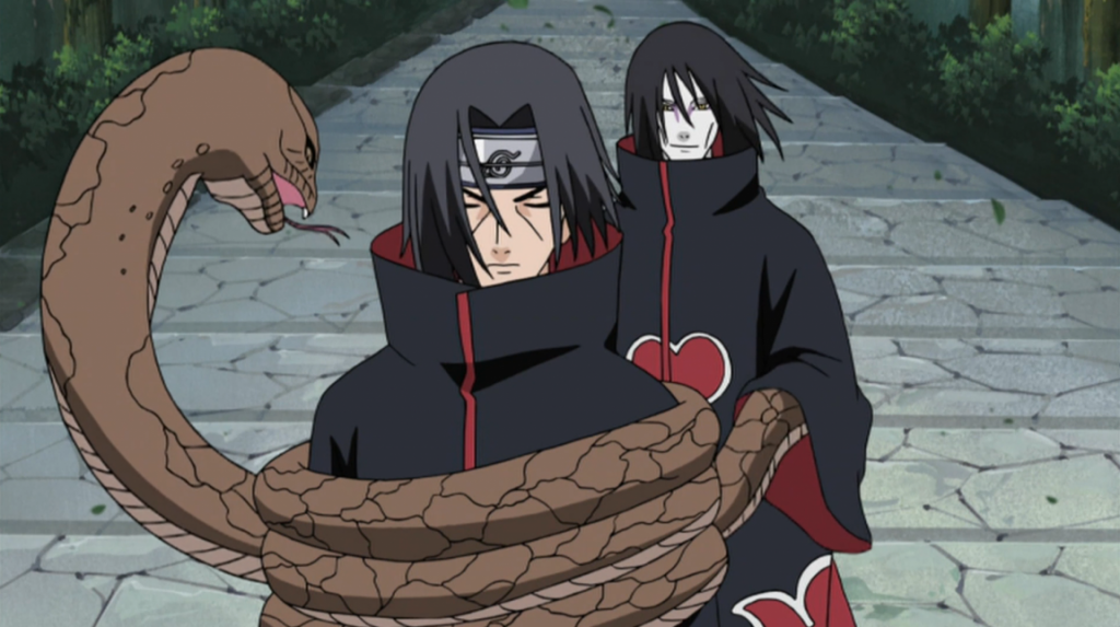 Orochimaru attacks Itachi