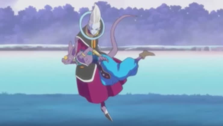 Whis chops Beerus