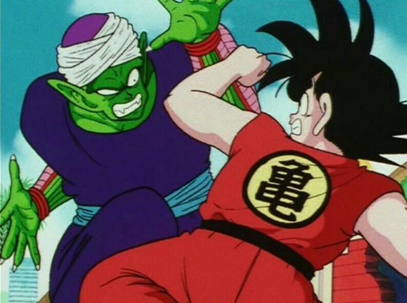 Goku fighting Piccolo in the 23rd Martial Arts Tournament