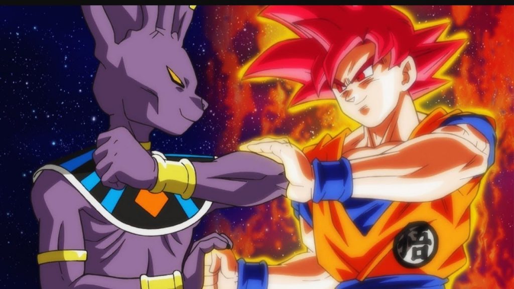 Beerus vs Super Saiyan God Goku