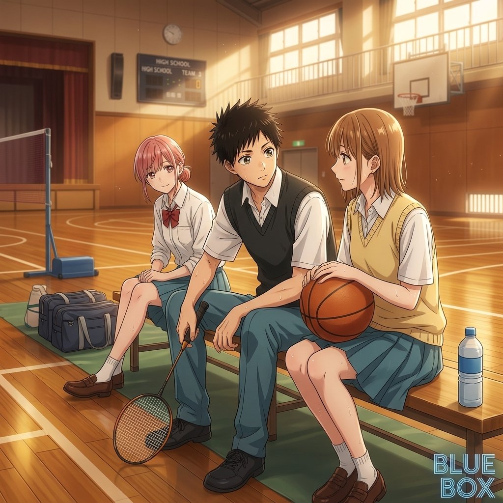 Blue Box sports romance moment in ongoing manga 2026 featuring character growth.