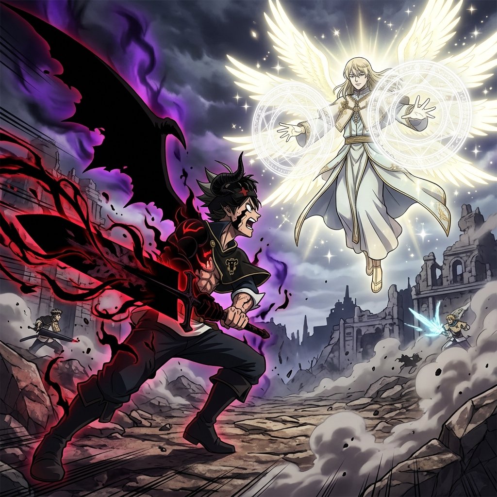 Black Clover final arc in ongoing manga 2026 featuring Asta anti-magic battle.